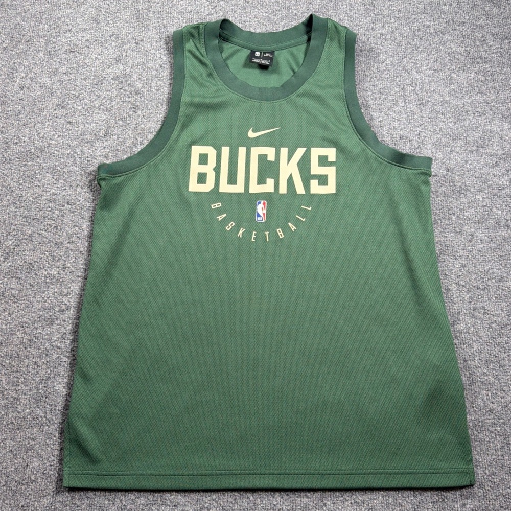 Nike Milwaukee Bucks Basketball Tank Top Mens Large Green NBA Jersey Dri-Fit